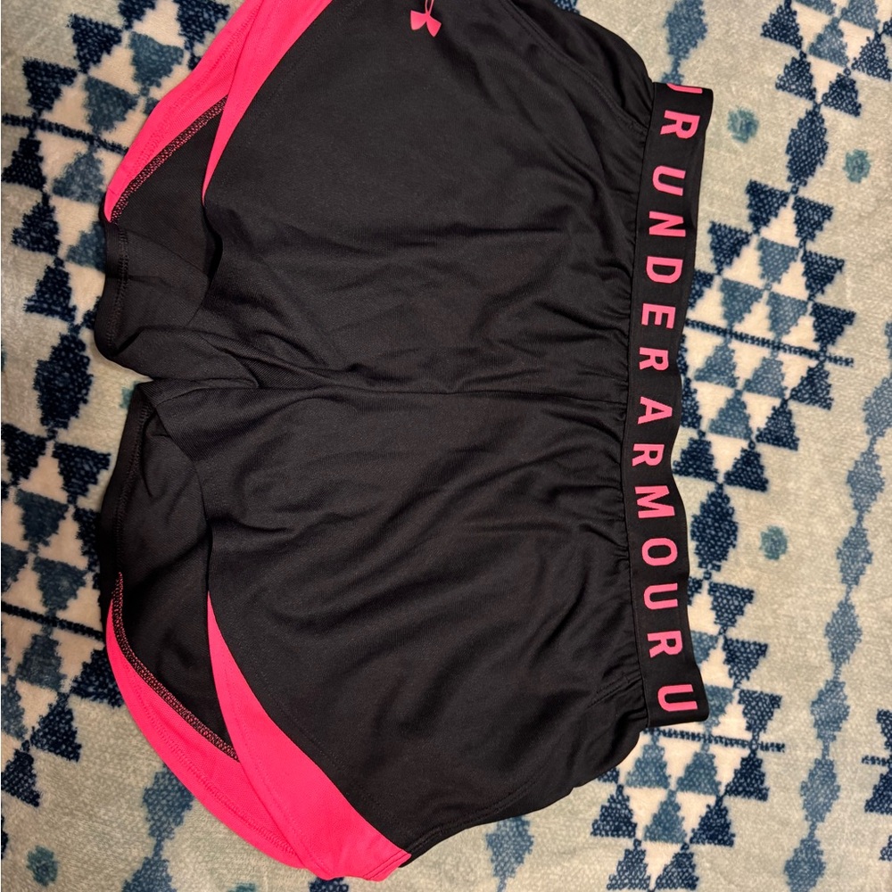 Under Armour Black and Pink Athletic Performance Shorts